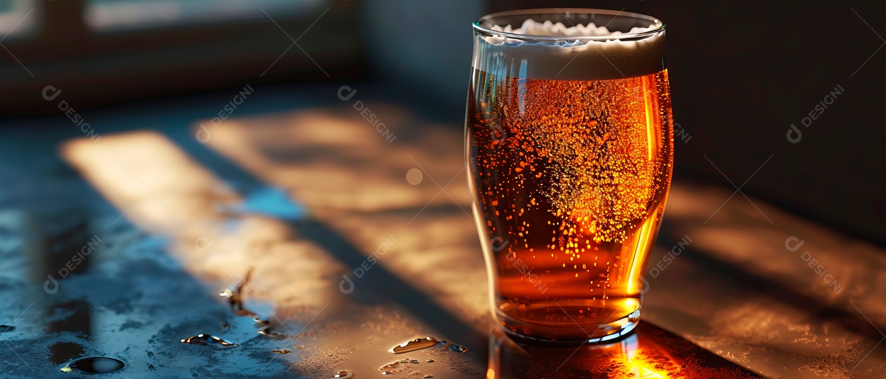 Copo de cerveja IA generativa.