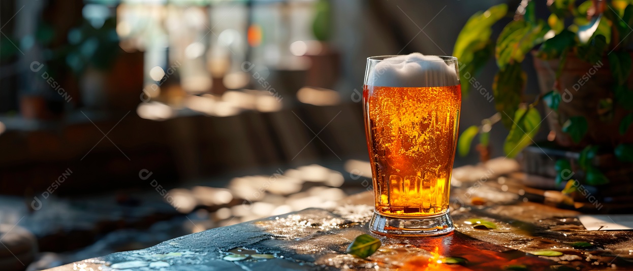 Copo de cerveja IA generativa.