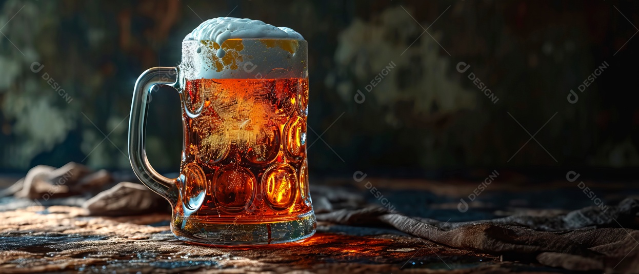 Copo de cerveja IA generativa.