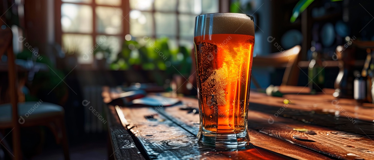 Copo de cerveja IA generativa.