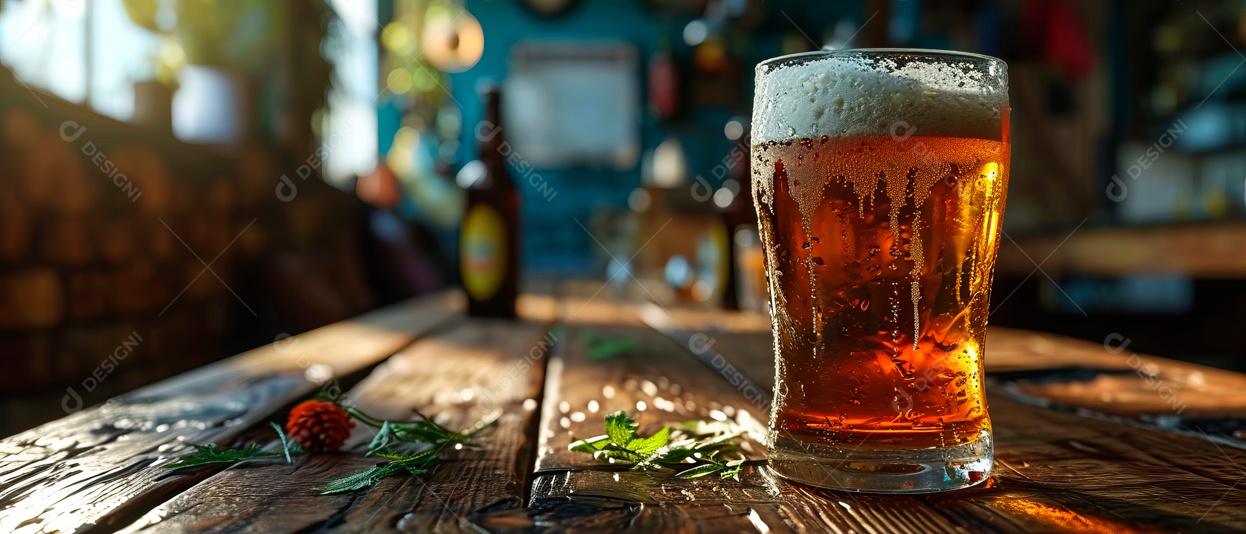 Copo de cerveja IA generativa.