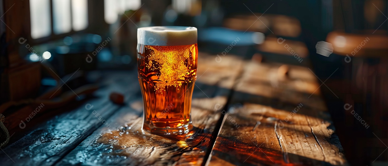 Copo de cerveja IA generativa.