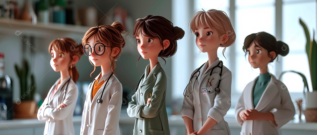 Dia nacional dos médicos dos desenhos animados IA generativa.