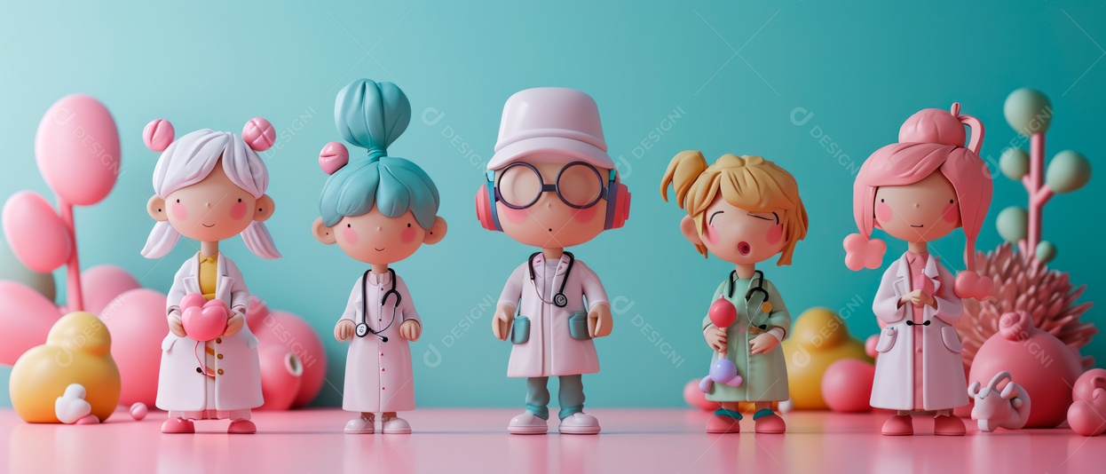 Dia nacional dos médicos dos desenhos animados IA generativa.