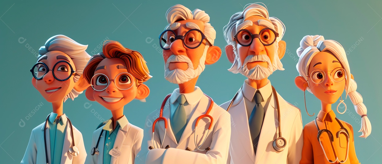 Dia nacional dos médicos dos desenhos animados IA generativa.