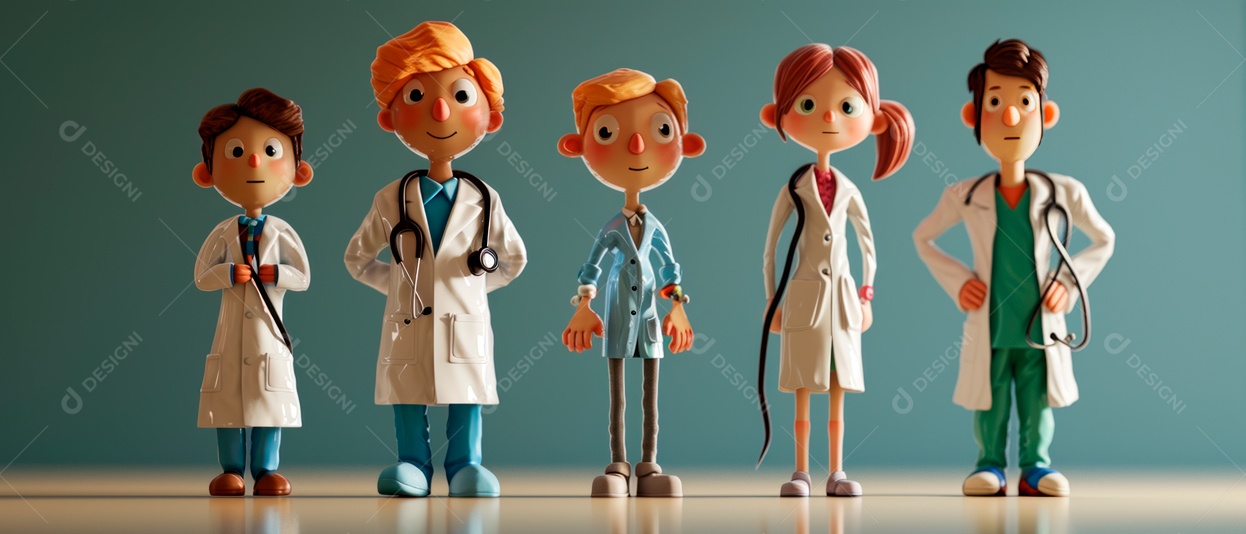 Dia nacional dos médicos dos desenhos animados IA generativa.