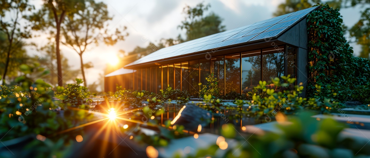 Turbina eólica produzindo eletricidade da natureza em um fundo de céu azul IA generativa.