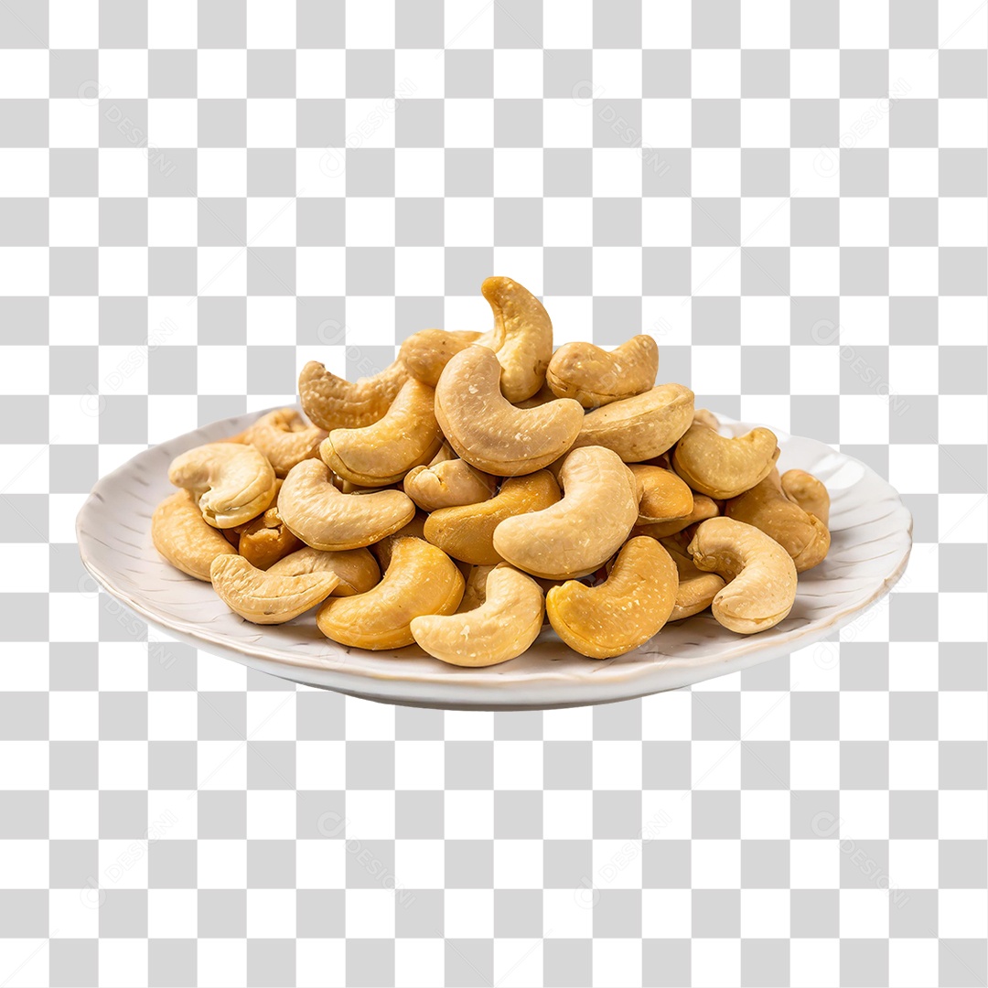 Prato com Castanha de Caju PNG Transparente