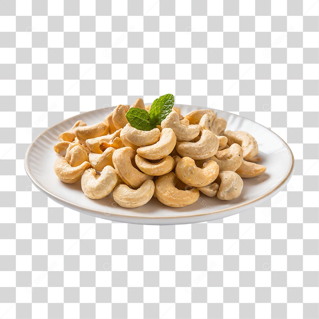 Prato com Castanha de Caju PNG Transparente
