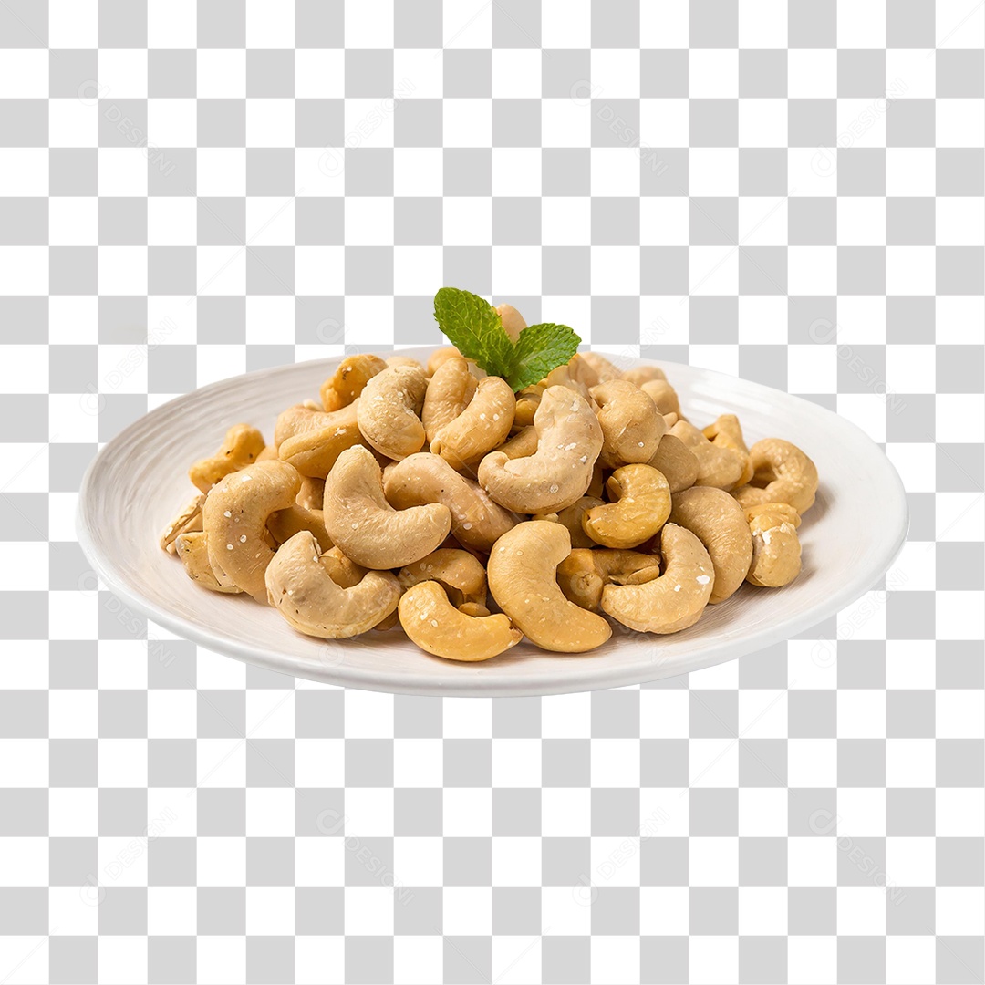 Prato com Castanha de Caju PNG Transparente