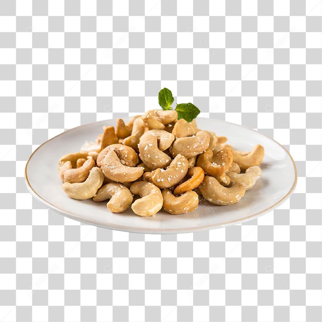 Prato com Castanha de Caju PNG Transparente