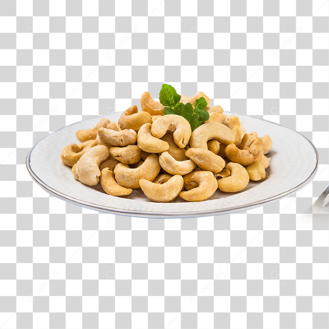 Prato com Castanha de Caju PNG Transparente