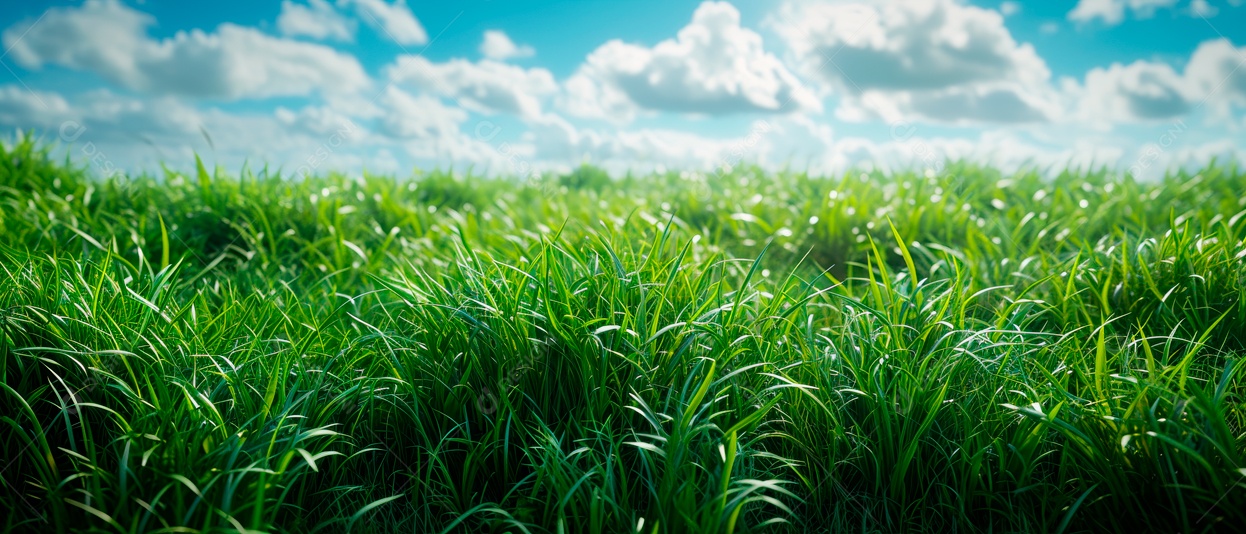 Grama realista baixo ângulo 3D fundo branco IA generativa.