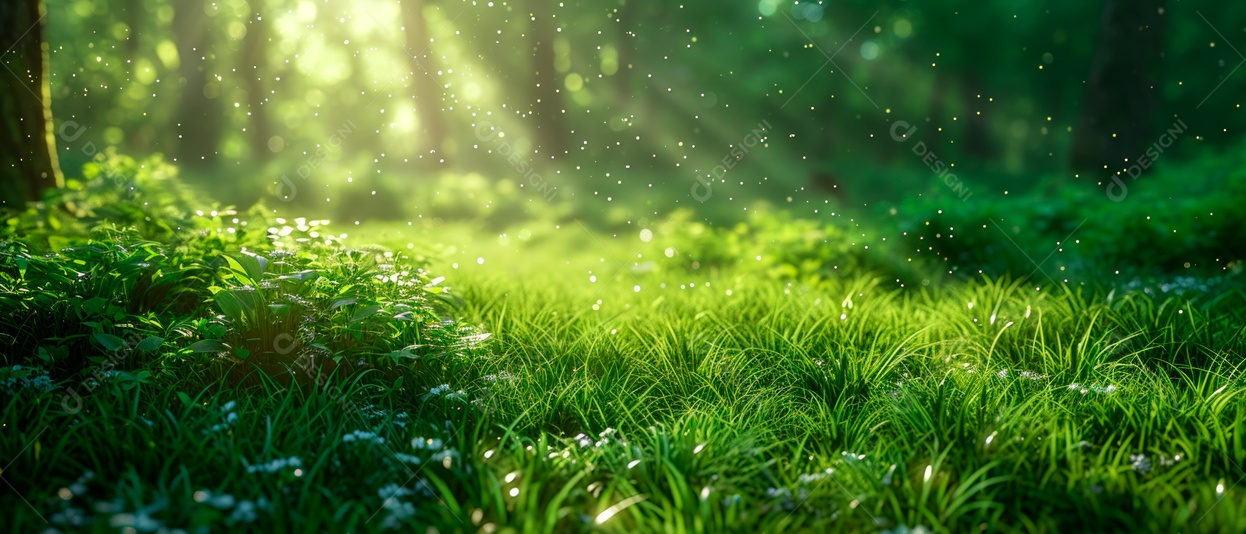 Grama realista baixo ângulo 3D fundo branco IA generativa.