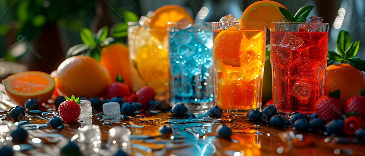 Incluindo produtos gelados de suco de frutas IA generativa.