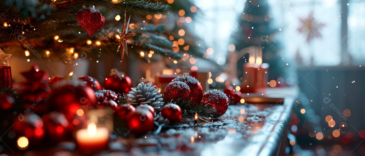 Festival e decorações de Feliz Natal IA generativa.