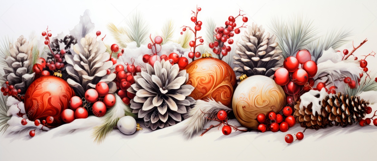 Festival e decorações de Feliz Natal IA generativa.