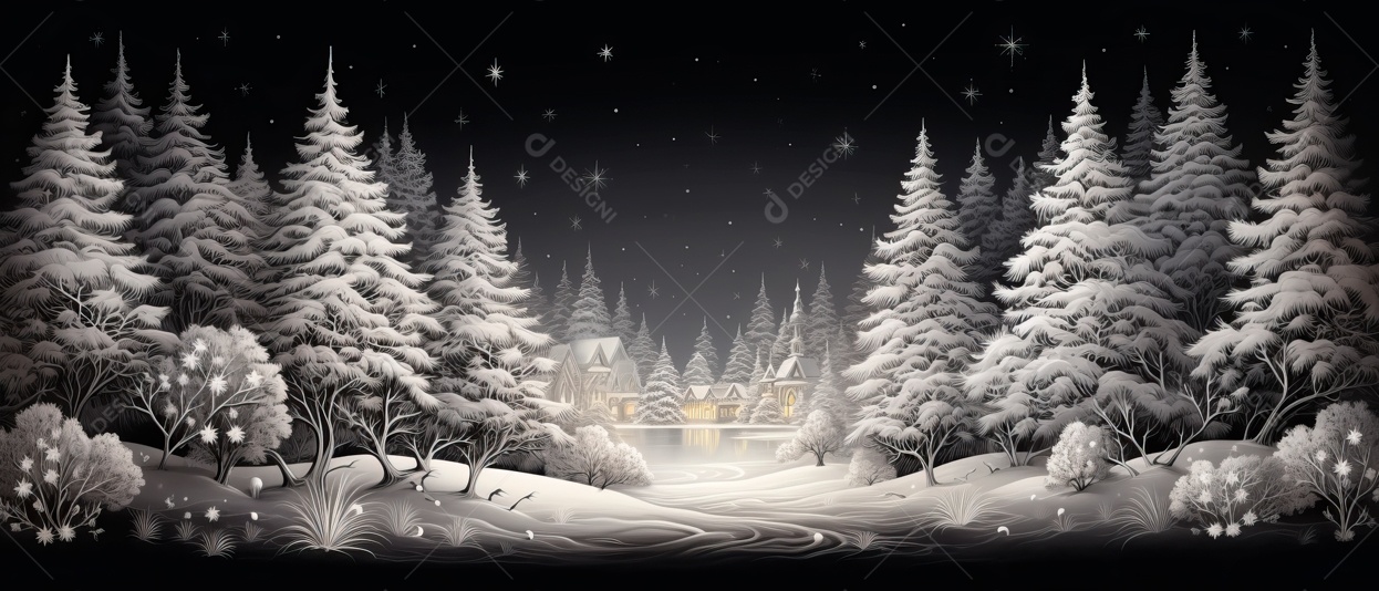 Festival e decorações de Feliz Natal IA generativa.