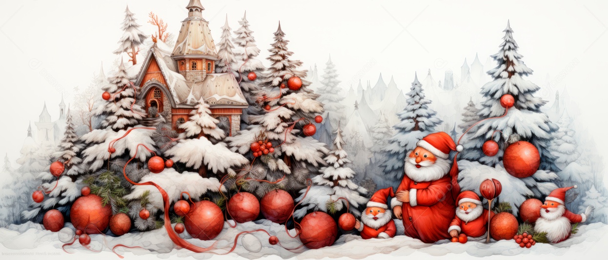 Festival e decorações de Feliz Natal IA generativa.