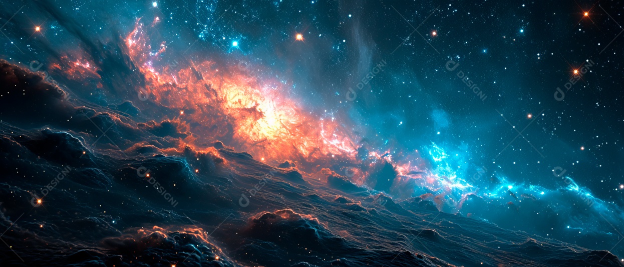 A Via Láctea estrela no espaço sideral IA generativa.