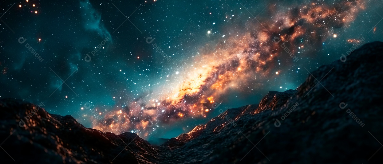 A Via Láctea estrela no espaço sideral IA generativa.