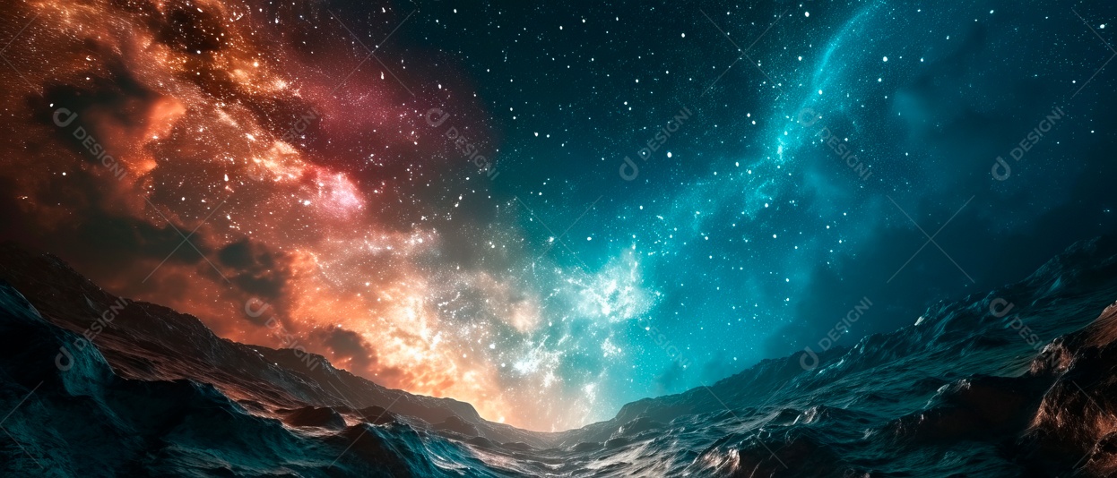 A Via Láctea estrela no espaço sideral IA generativa.