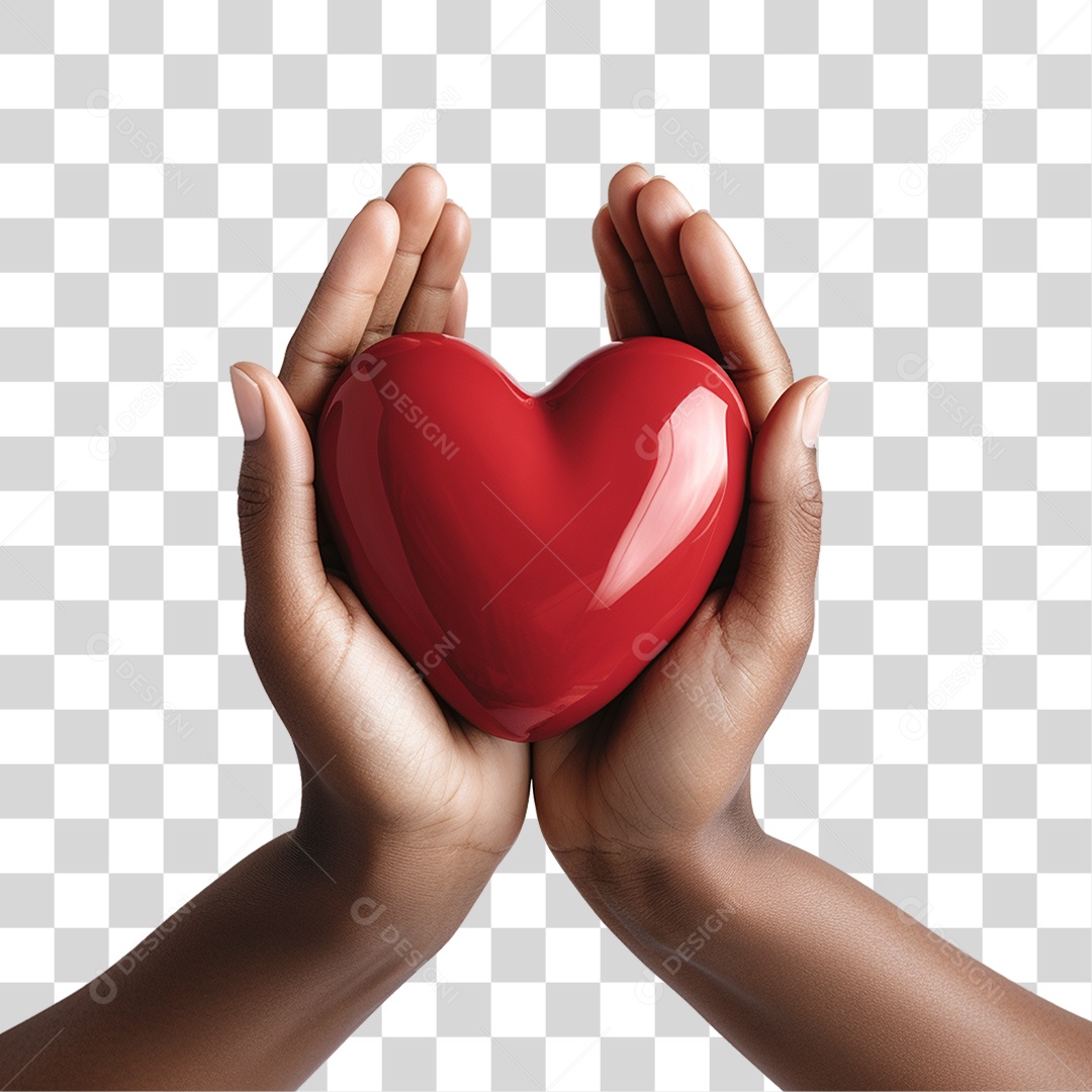 Mãos Segurando Coração PNG Transparente