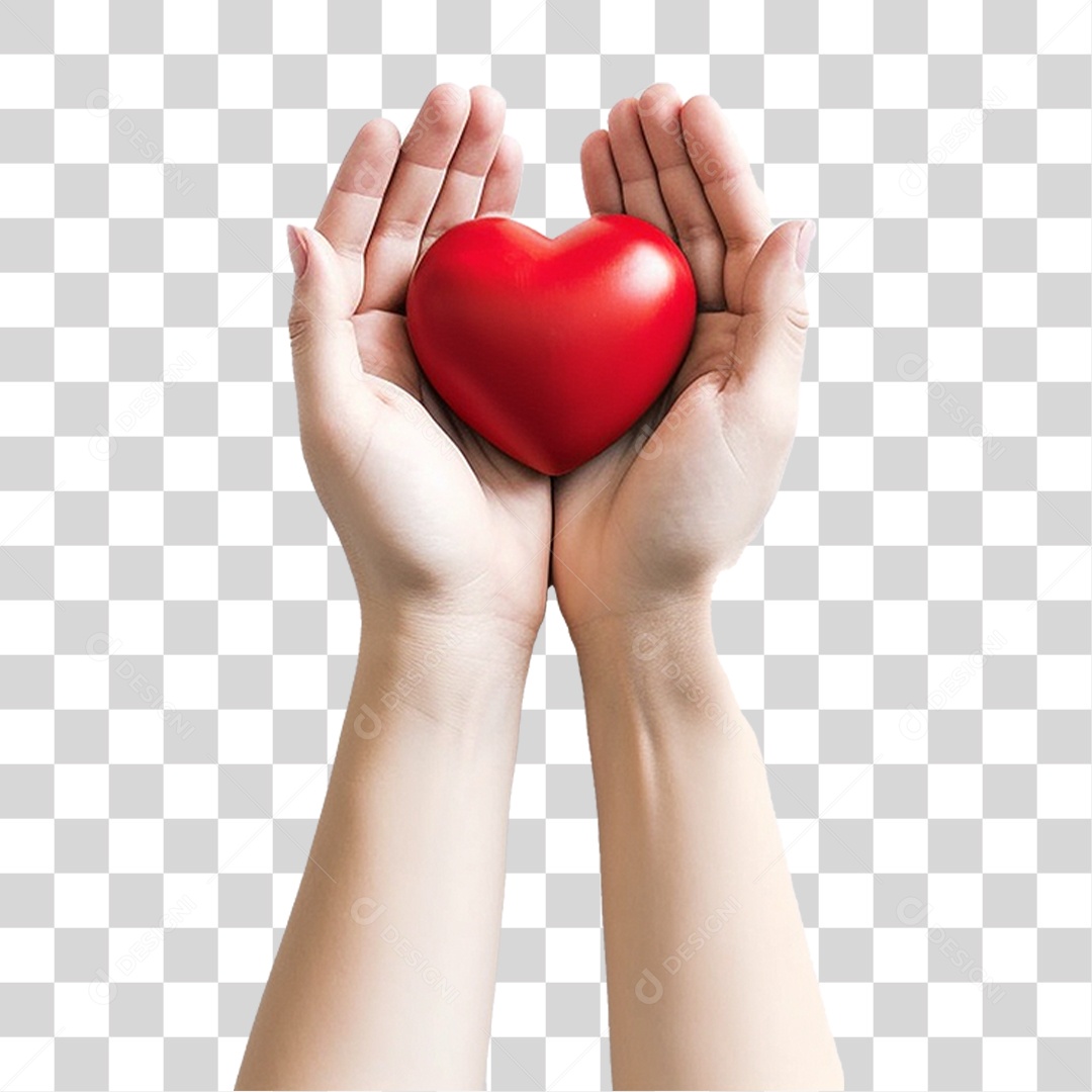Mãos Segurando Coração PNG Transparente