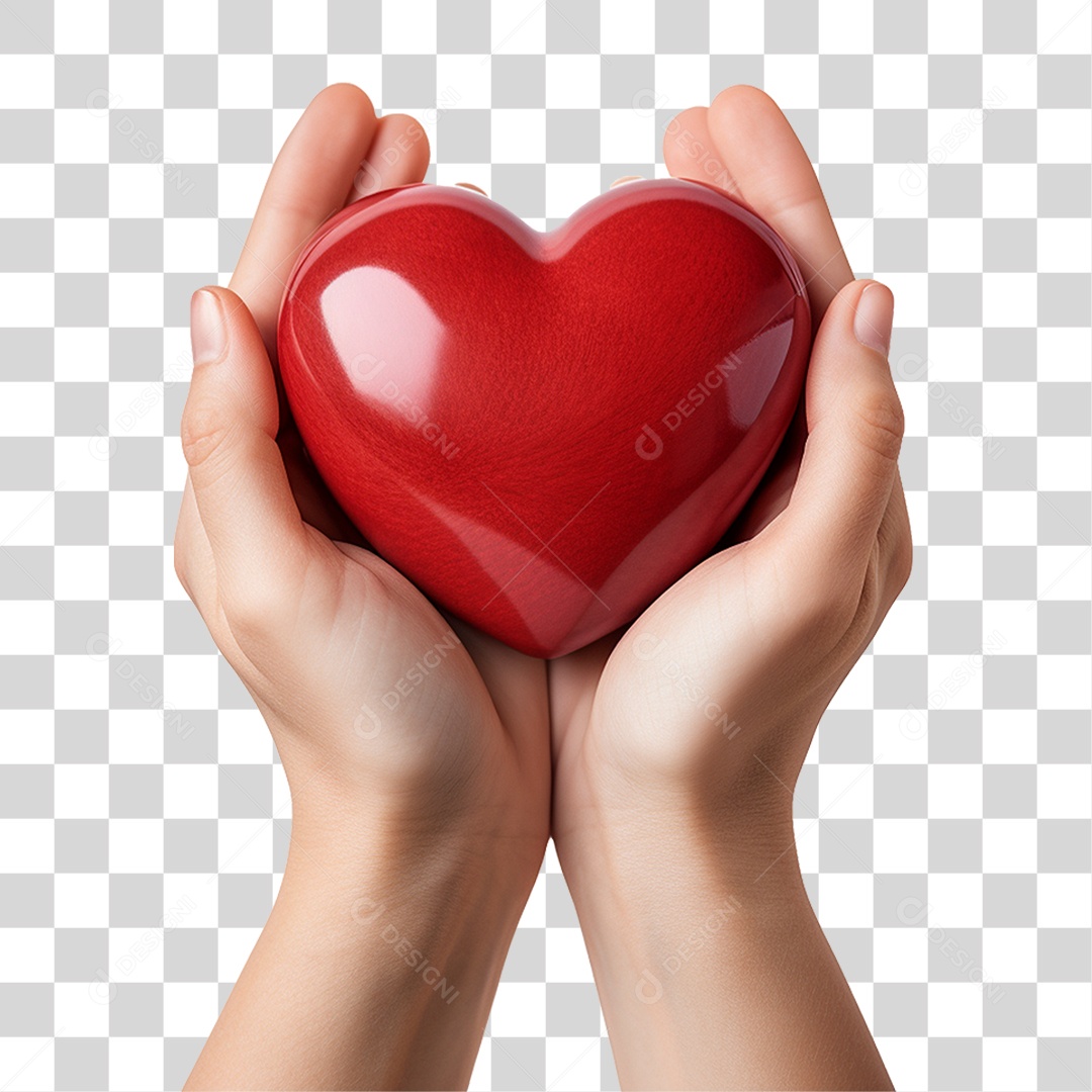 Mãos Segurando Coração PNG Transparente