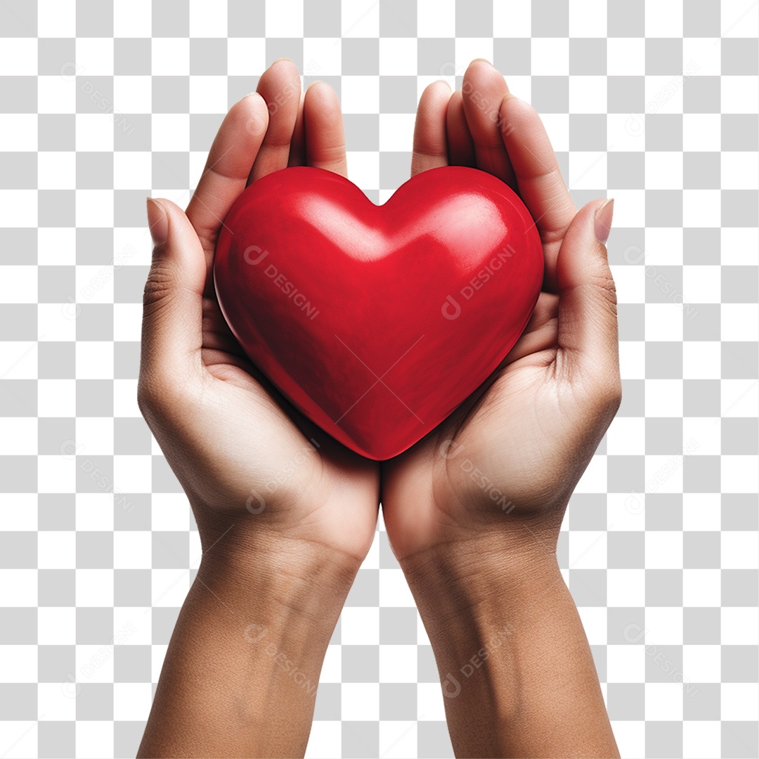 Mãos Segurando Coração PNG Transparente