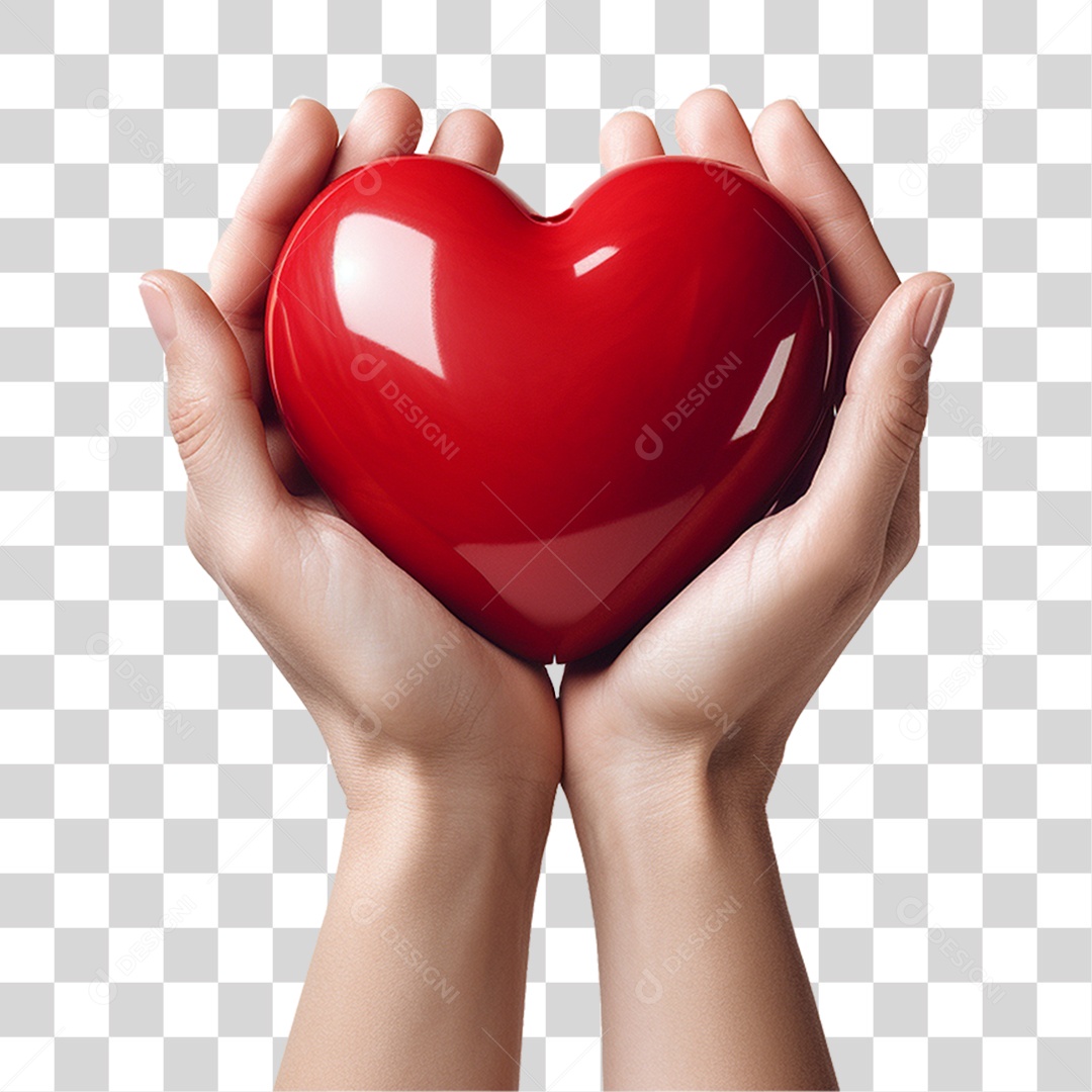 Mãos Segurando Coração PNG Transparente