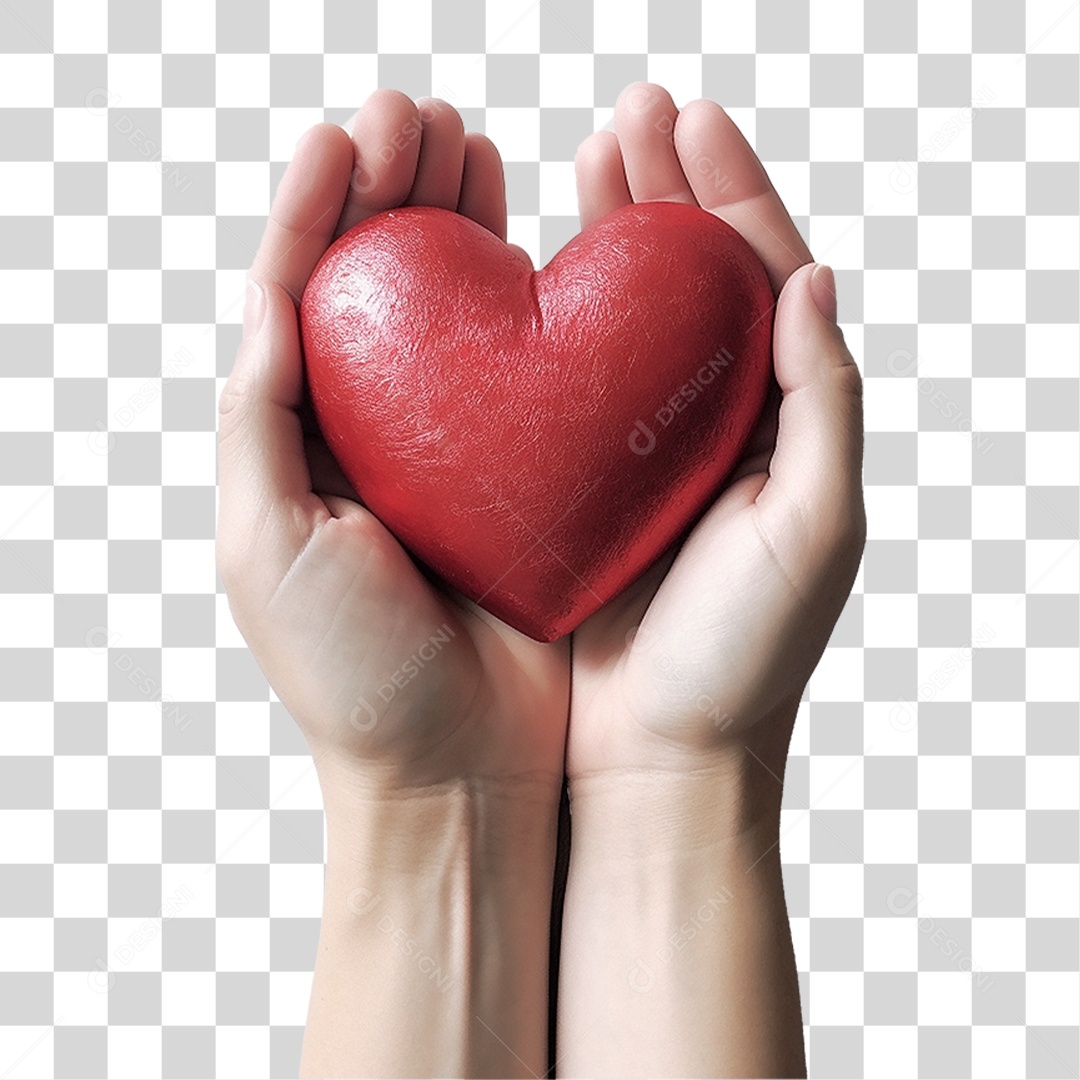 Mãos Segurando Coração PNG Transparente