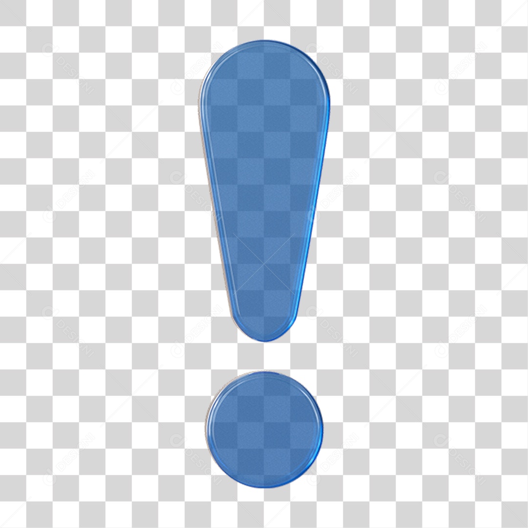 Ícone 3D Exclamação PNG Transparente