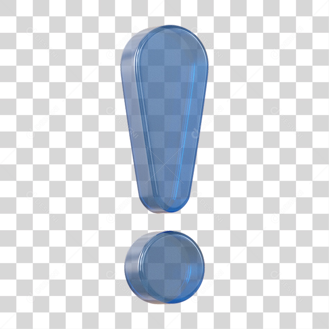 Ícone 3D Exclamação PNG Transparente