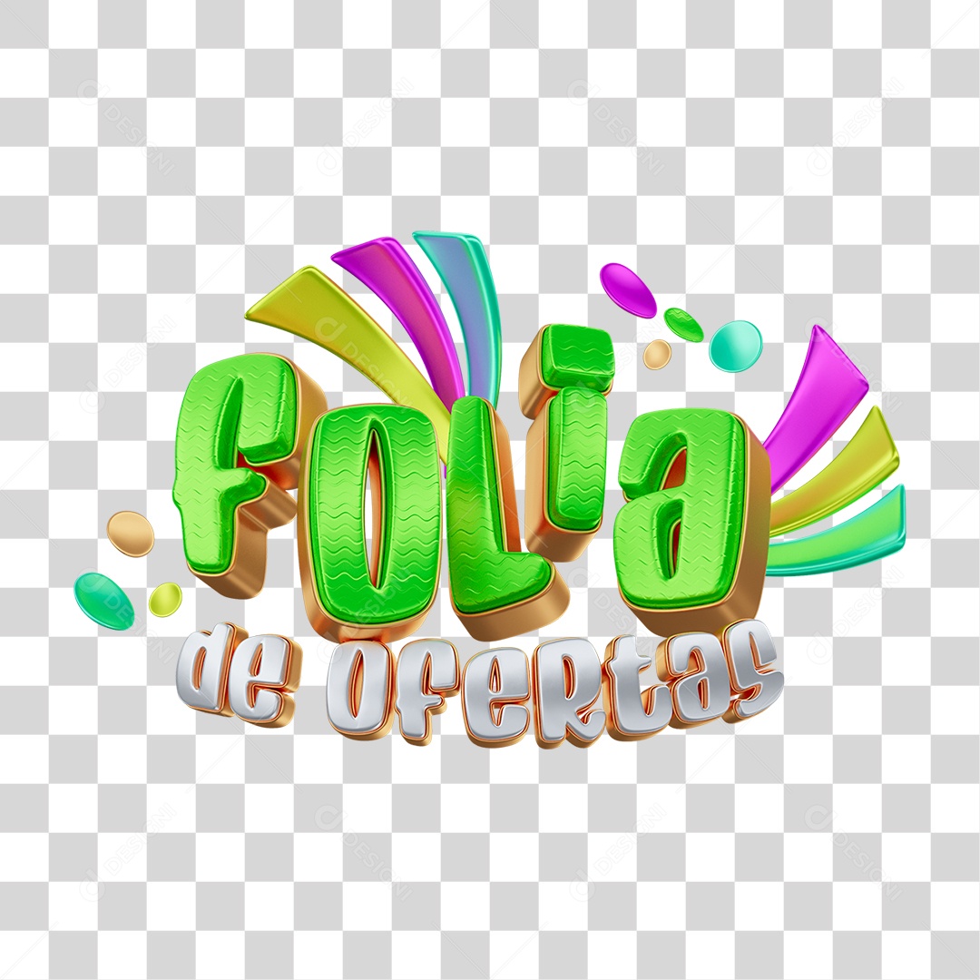 Selo 3D Folia de Ofertas Para Composição PNG Transparente