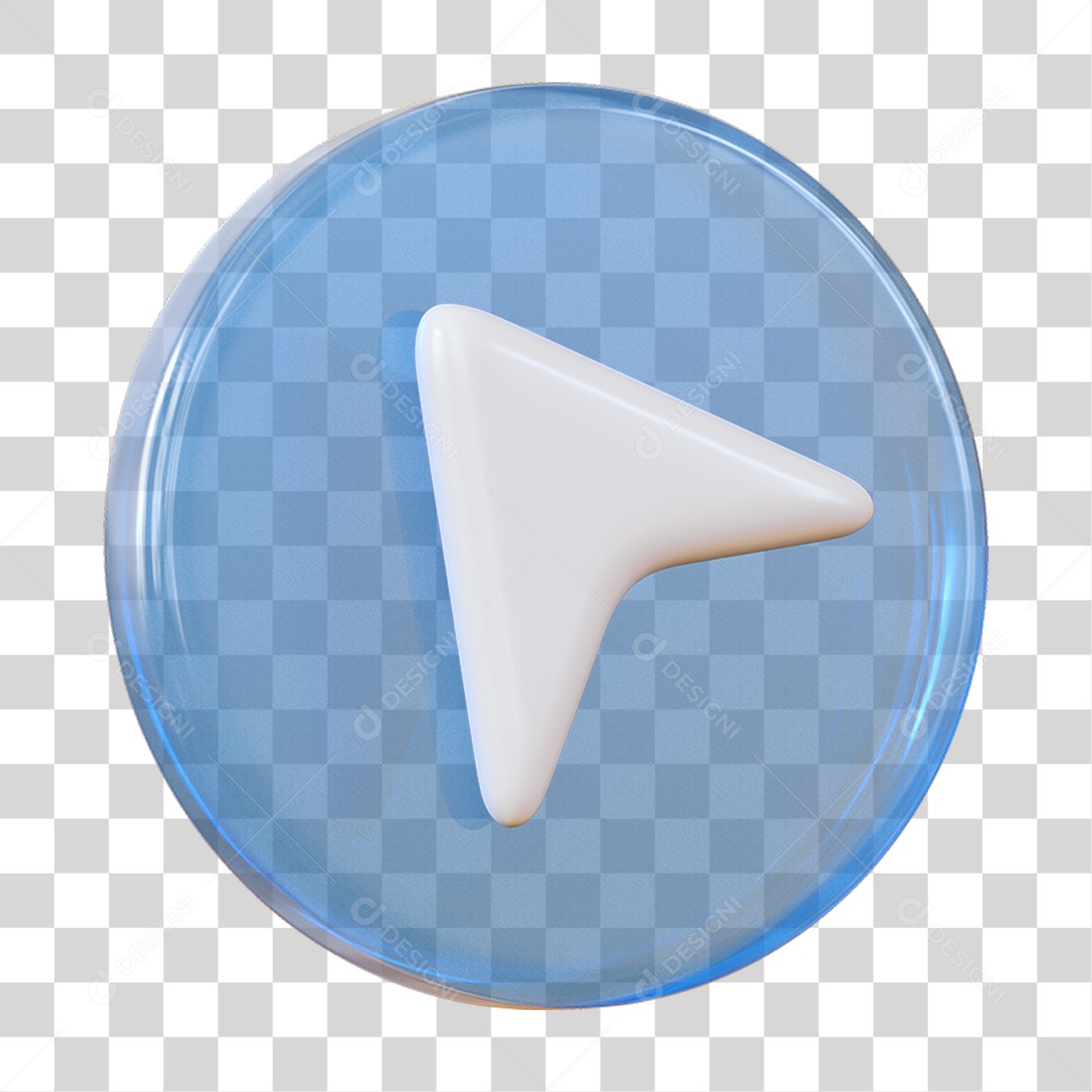 Elemento 3D Seta Simples PNG Transparente