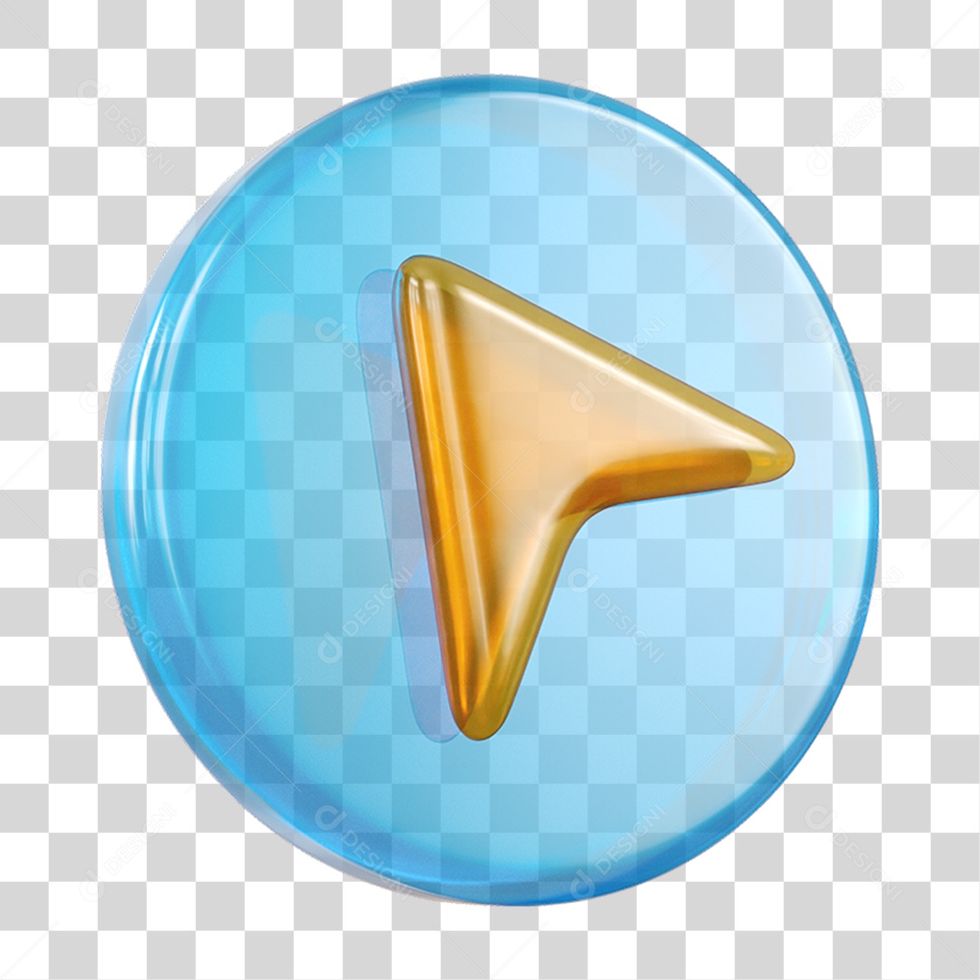 Elemento 3D Seta Simples PNG Transparente