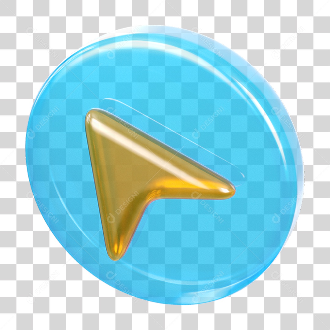 Elemento 3D Seta Simples PNG Transparente