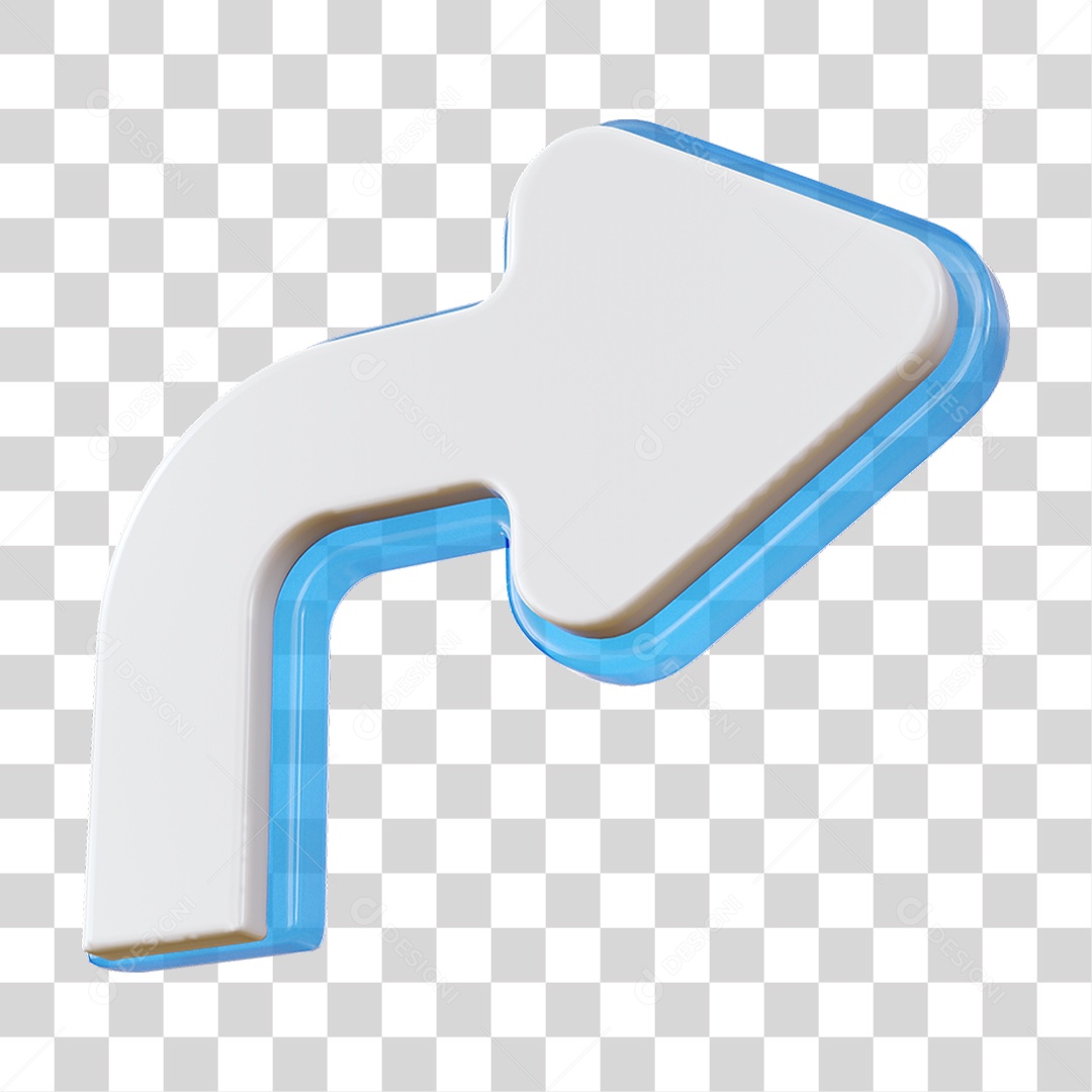 Elemento 3D Setas Curvas Para Composição PNG Transparente