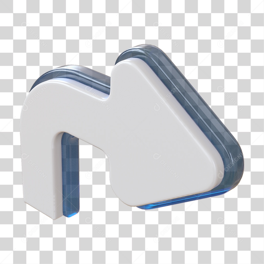 Elemento 3D Setas Curvas Para Composição PNG Transparente