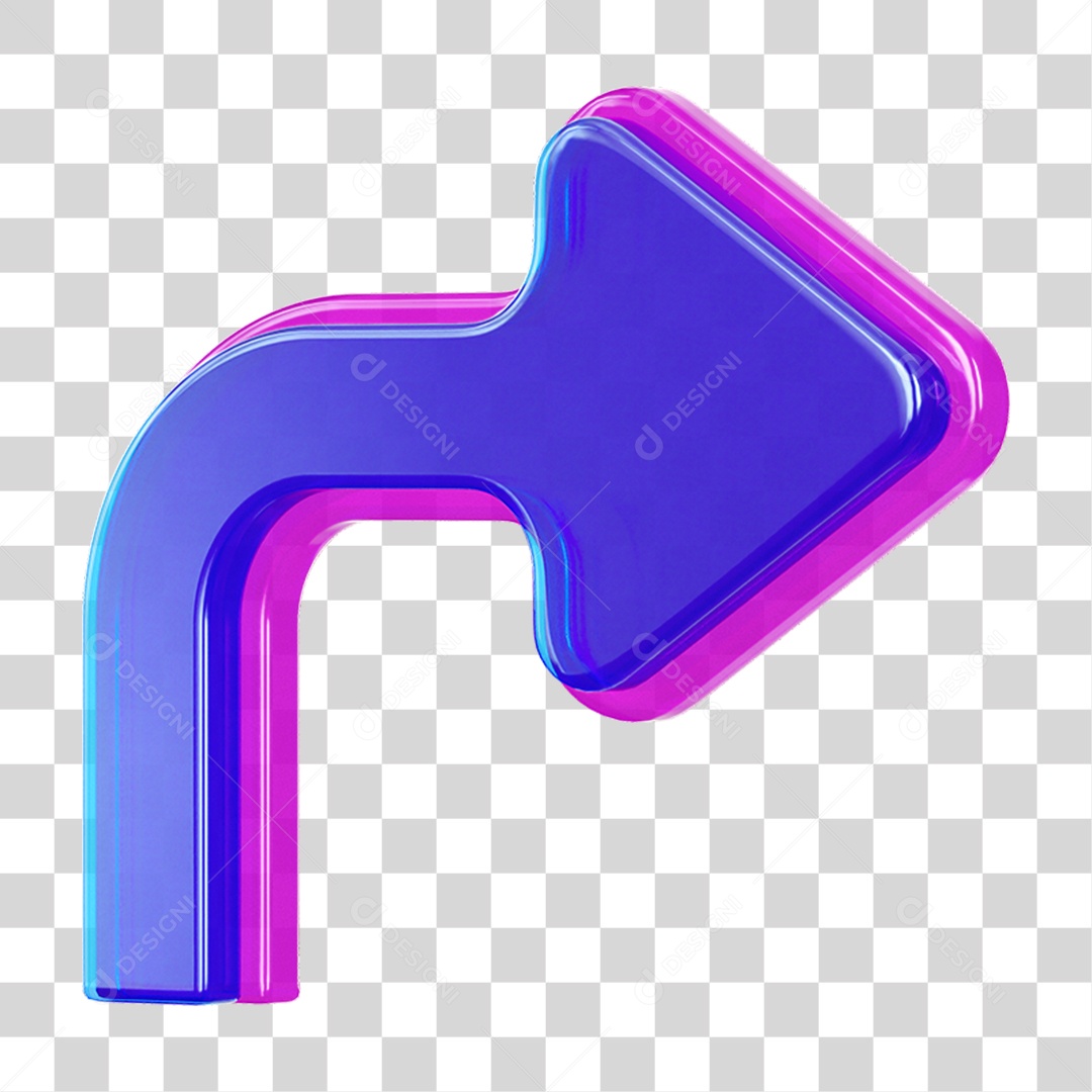 Elemento 3D Setas Curvas Para Composição PNG Transparente