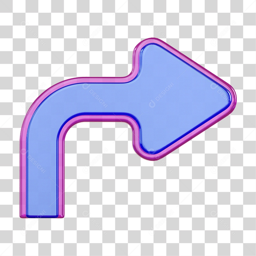 Elemento 3D Setas Curvas Para Composição PNG Transparente