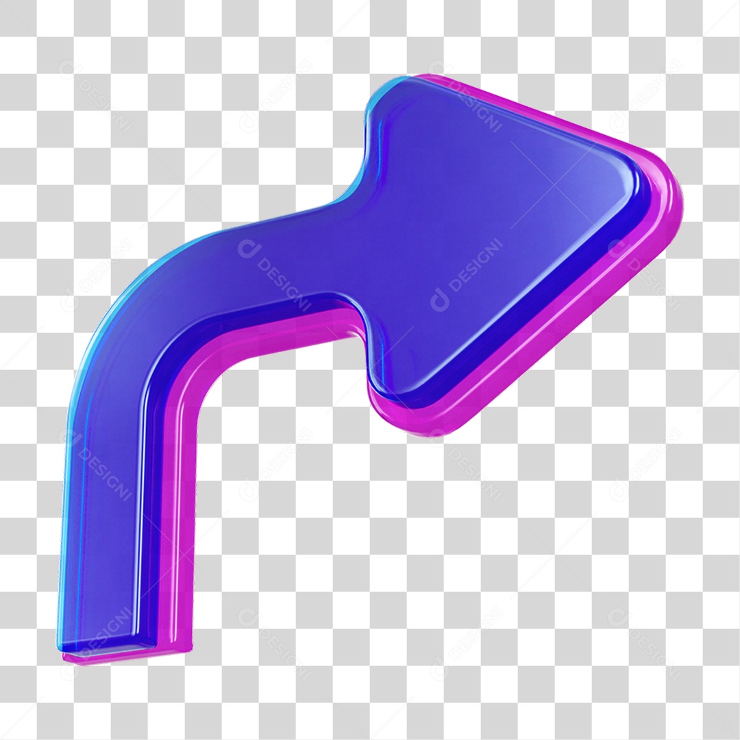 Elemento 3D Setas Curvas Para Composição PNG Transparente