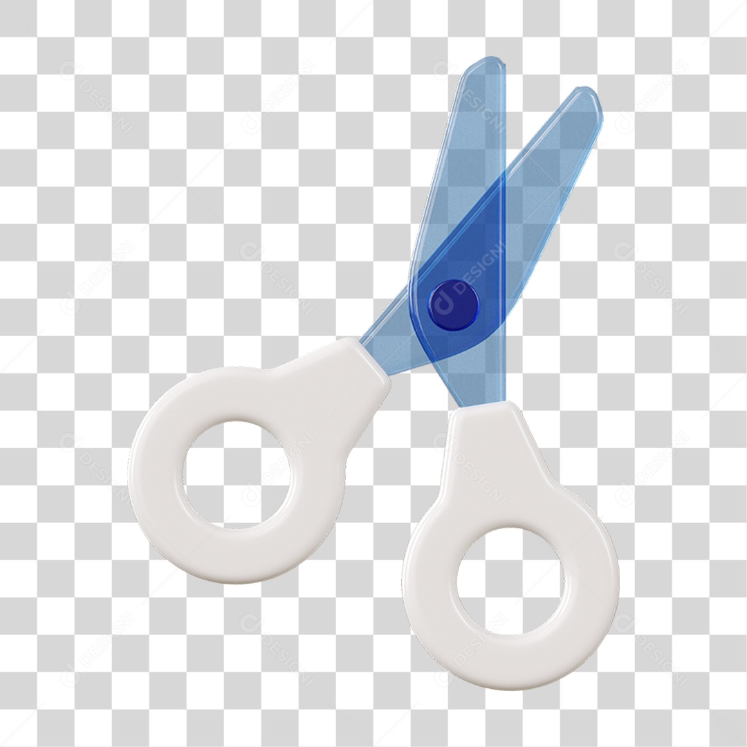 Elemento 3D Tesoura Para Composição PNG Transparente