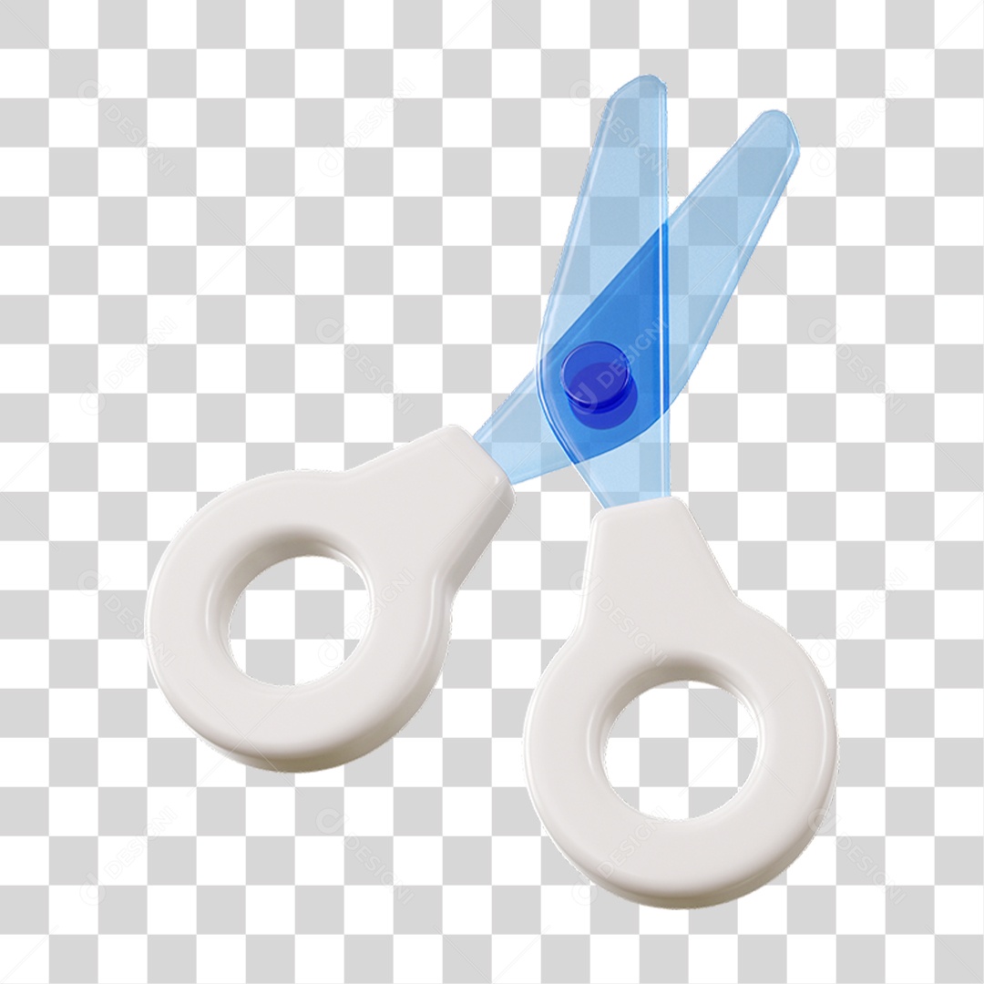 Elemento 3D Tesoura Para Composição PNG Transparente