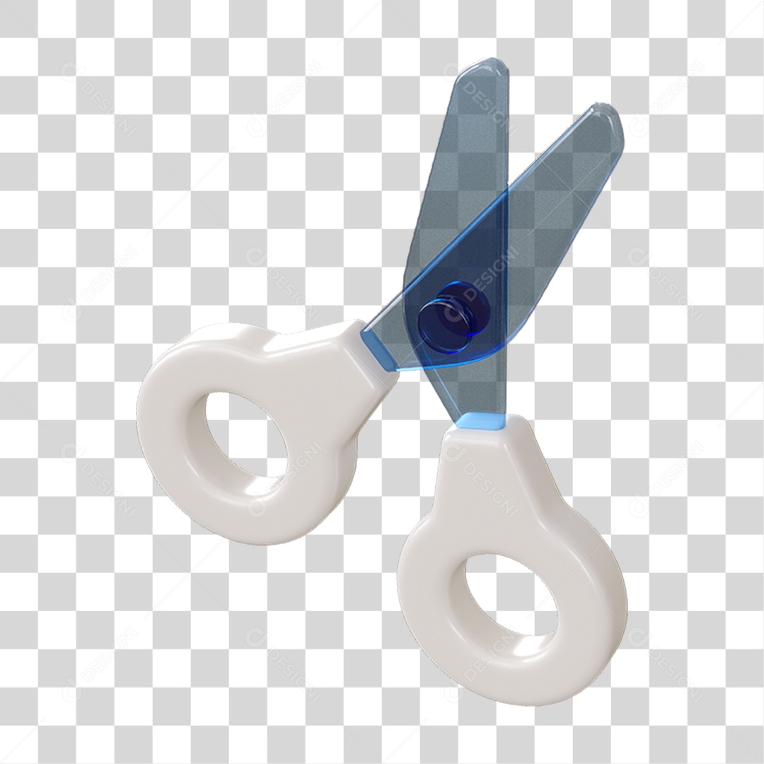 Elemento 3D Tesoura Para Composição PNG Transparente
