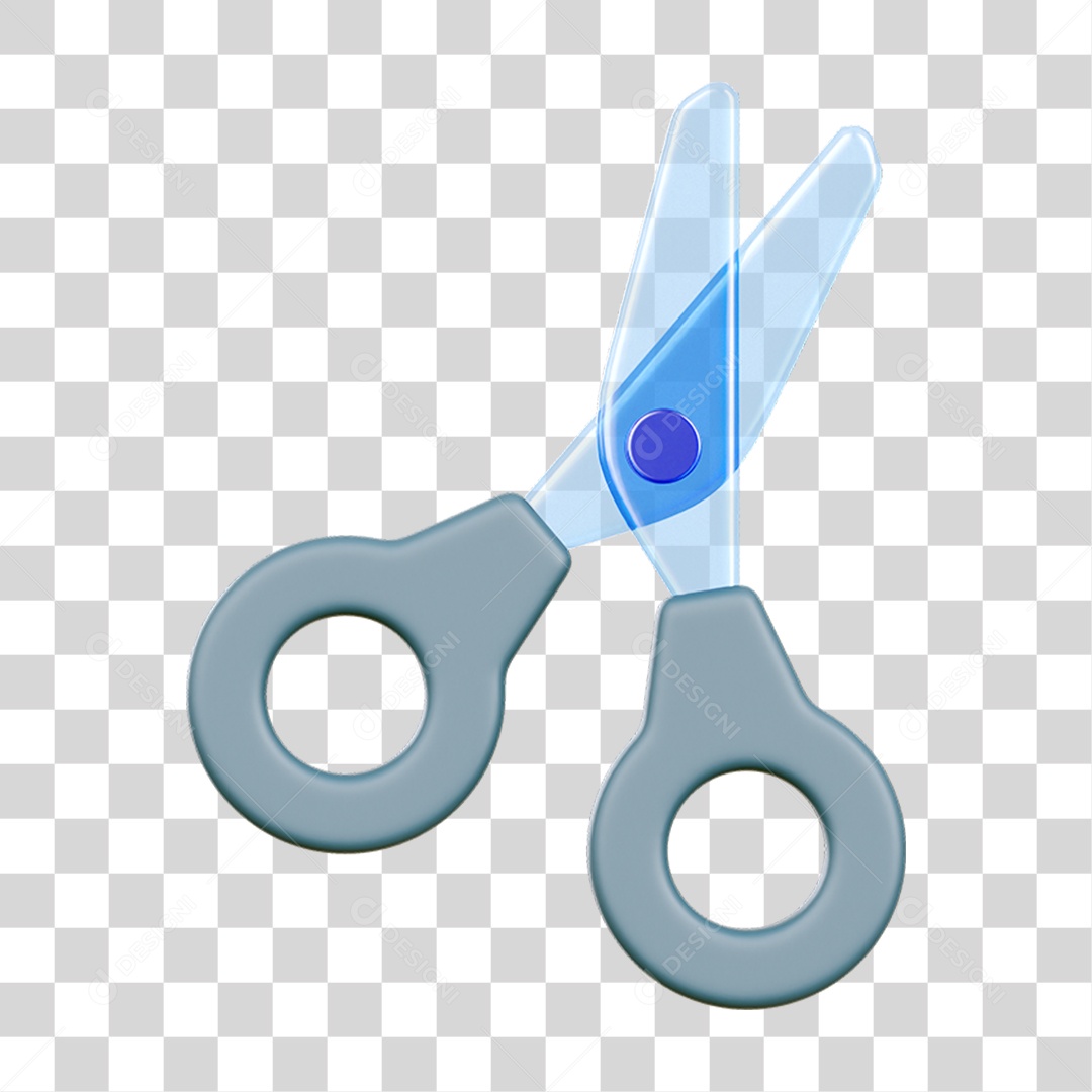 Elemento 3D Tesoura Para Composição PNG Transparente