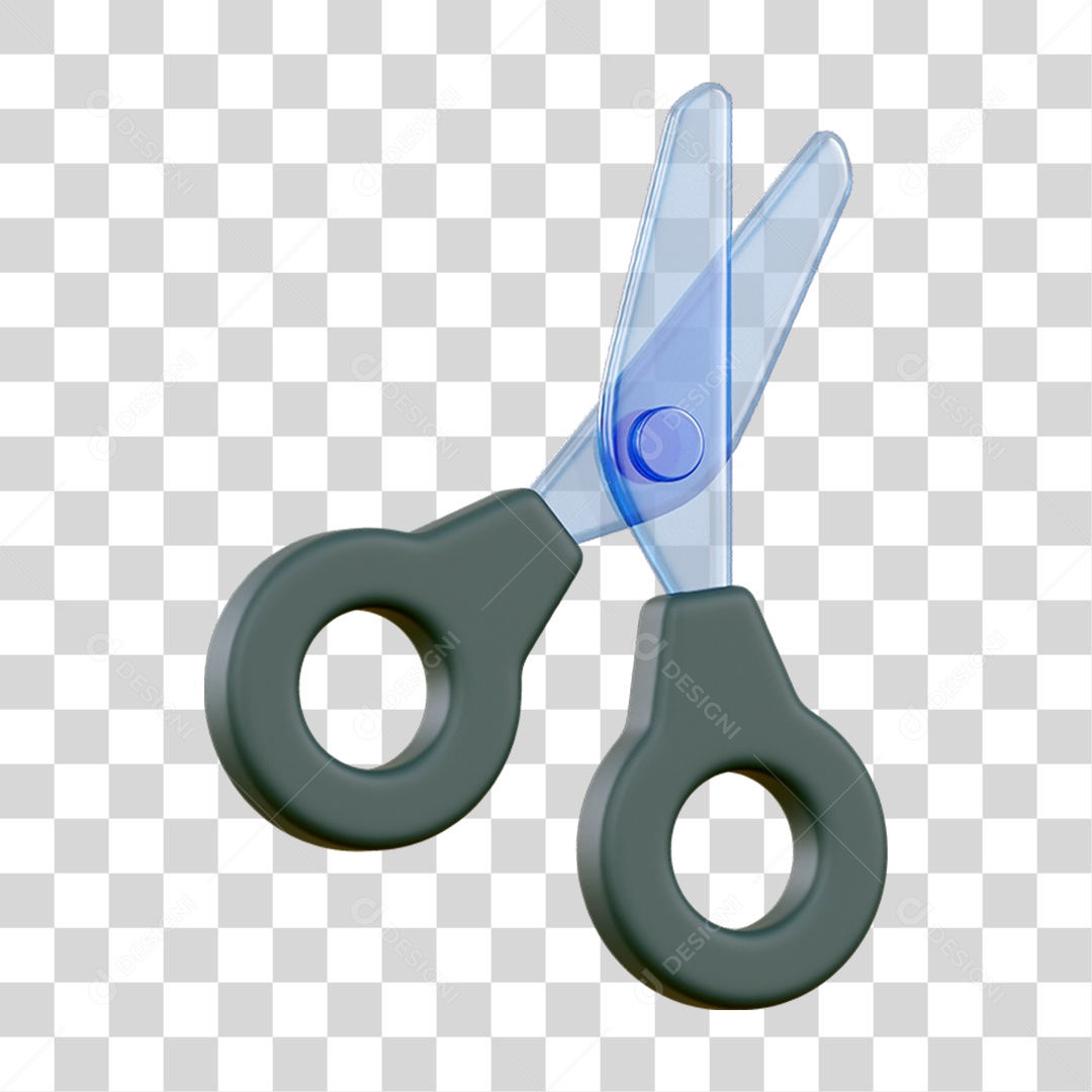 Elemento 3D Tesoura Para Composição PNG Transparente