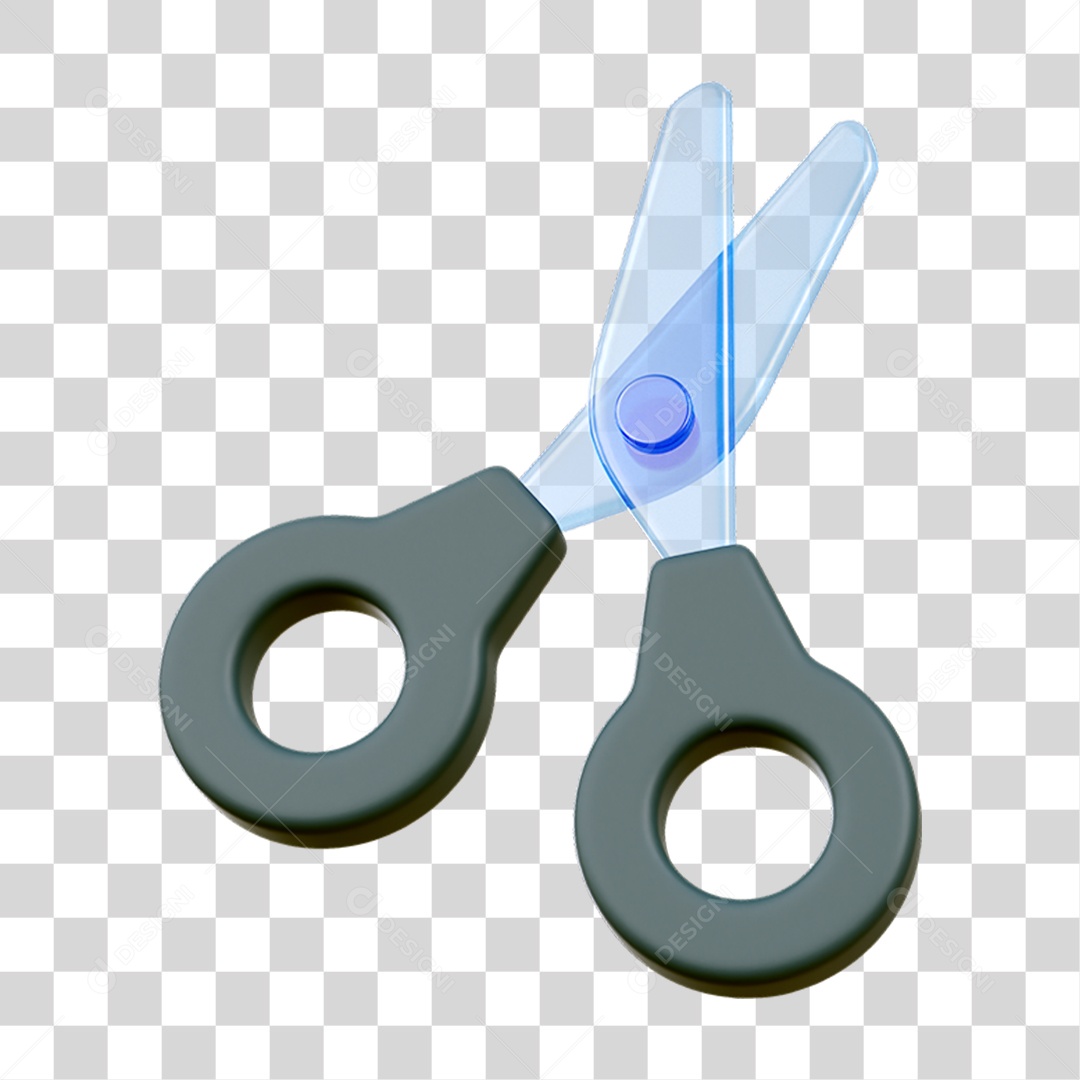 Elemento 3D Tesoura Para Composição PNG Transparente