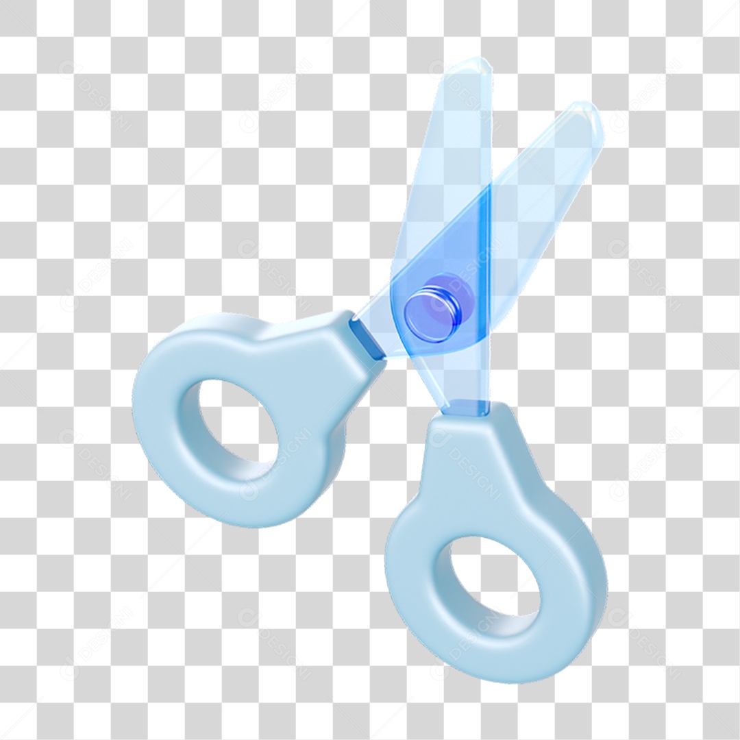 Elemento 3D Tesoura Para Composição PNG Transparente
